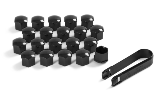 Abdeckkappe Radschraube in schwarz glänzend (20 Stück)