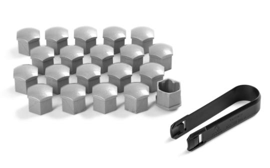 Abdeckkappe Radschraube in silber metallic (20 Stück)