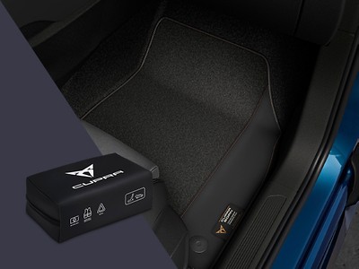 1 Satz Textil Fußmatten Schwarz