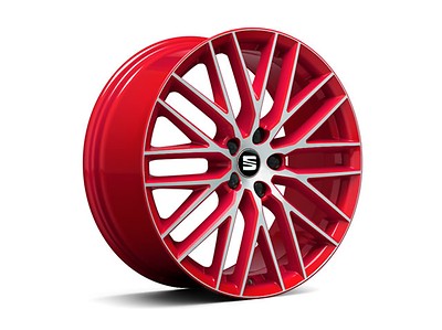 Leichtmetallfelge 19" Diamantbeschichtung, roter Hintergrund – Performance Pack