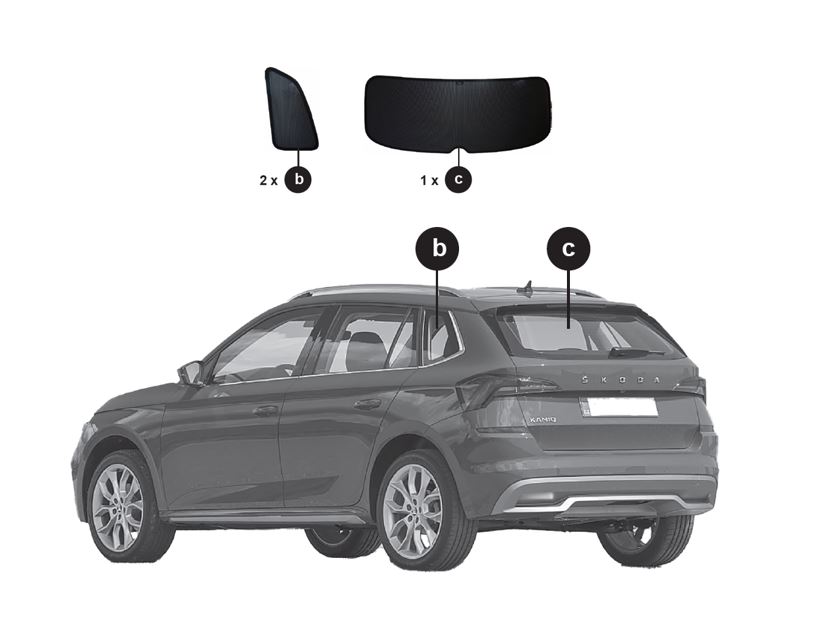 Sonnenschutz-Set für Heckscheibe und hintere Dreiecksscheiben Kamiq